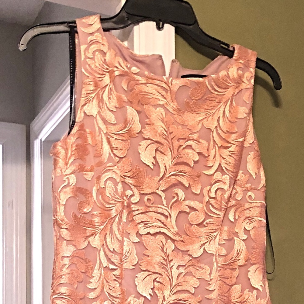 Ivanka Trump Womens Sheath Dress Pink Lace Floral